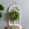 Wall Plaques-Kirkland's Home Cream Arch With Wreath White/Green