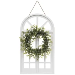 Wall Plaques-Kirkland's Home Cream Arch With Wreath White/Green
