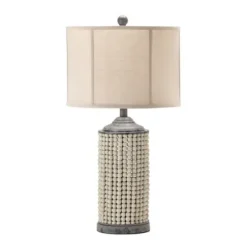 Table Lamps-Kirkland's Home Cream Beaded Table Lamp Tan