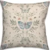 Pillows-Kirkland's Home Cream Botanical Butterfly Throw Pillow Ivory