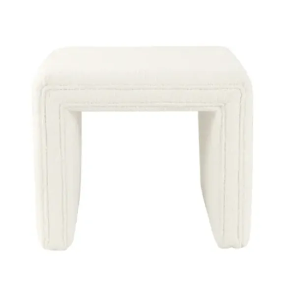 Benches & Ottomans-Kirkland's Home Cream Boucle Arch Ottoman White