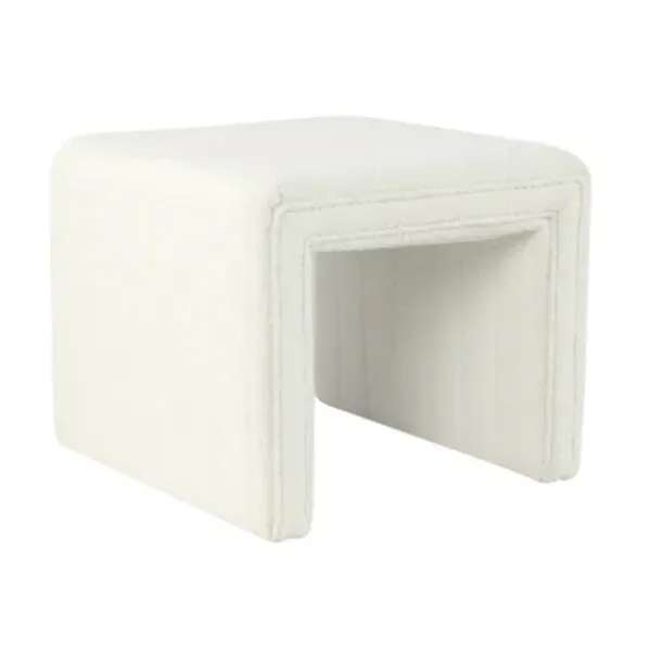 Benches & Ottomans-Kirkland's Home Cream Boucle Arch Ottoman White