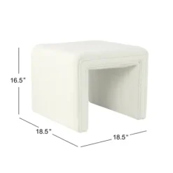 Benches & Ottomans-Kirkland's Home Cream Boucle Arch Ottoman White