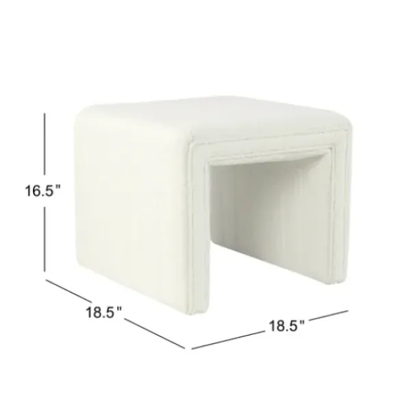 Benches & Ottomans-Kirkland's Home Cream Boucle Arch Ottoman White