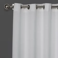Curtains & Drapes-Kirkland's Home Cream Box Pleated Single Curtain Panel, 84 In. White