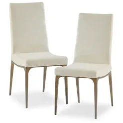Dining Chairs-Kirkland's Home Cream Bronze Metal Base Dining Chairs, Set Of 2 Ivory