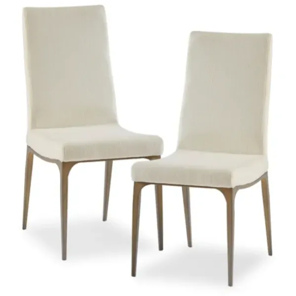 Dining Chairs-Kirkland's Home Cream Bronze Metal Base Dining Chairs, Set Of 2 Ivory