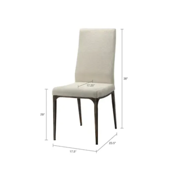 Dining Chairs-Kirkland's Home Cream Bronze Metal Base Dining Chairs, Set Of 2 Ivory