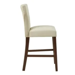 Bar Stools & Counter Height Stools-Kirkland's Home Cream Button Tufted Back Counter Stool Ivory