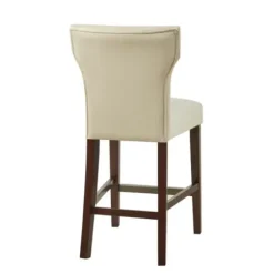 Bar Stools & Counter Height Stools-Kirkland's Home Cream Button Tufted Back Counter Stool Ivory