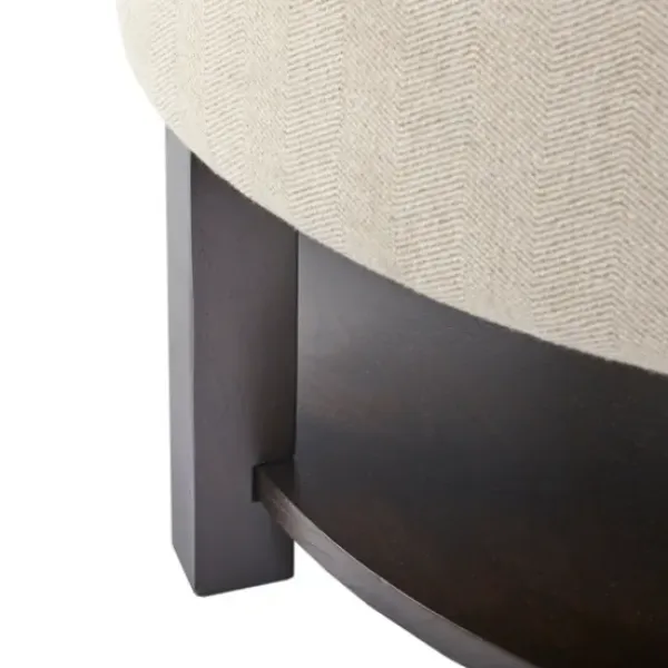Benches & Ottomans-Kirkland's Home Cream Button Tufted Storage Ottoman Ivory