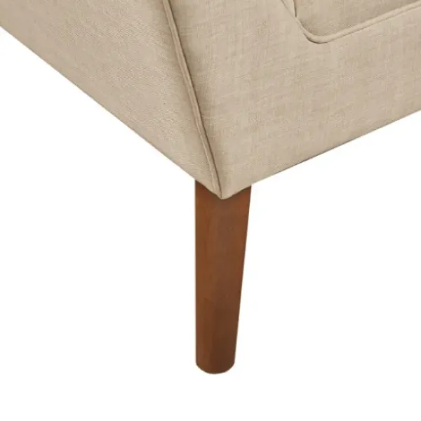 Accent Chairs-Kirkland's Home Cream Button Tufted Upholstered Accent Chair Tan