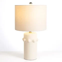 Table Lamps-Kirkland's Home Cream Ceramic Knobs Table Lamp Ivory