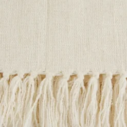 Blankets & Throws-Kirkland's Home Cream Chenille Fringe Throw Ivory