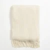 Blankets & Throws-Kirkland's Home Cream Chenille Ribbed Throw Ivory