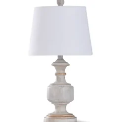 Table Lamps-Kirkland's Home Cream Copper Malta Painted Table Lamp White