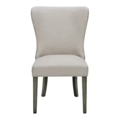 Dining Chairs-Kirkland's Home Cream Curved Back Upholstered Dining Chair Ivory