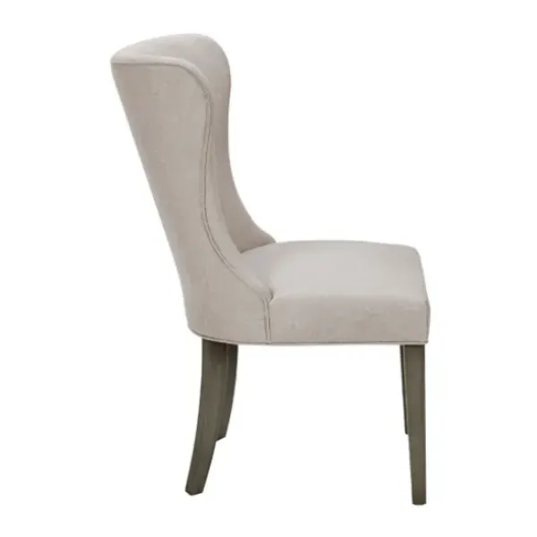 Dining Chairs-Kirkland's Home Cream Curved Back Upholstered Dining Chair Ivory