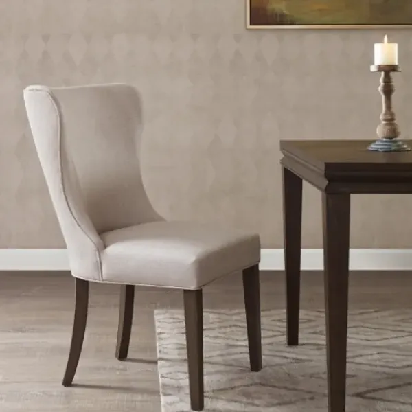 Dining Chairs-Kirkland's Home Cream Curved Back Upholstered Dining Chair Ivory