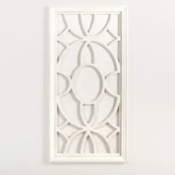 Wall Plaques-Kirkland's Home Cream Decorative Wood Wall Plaque White