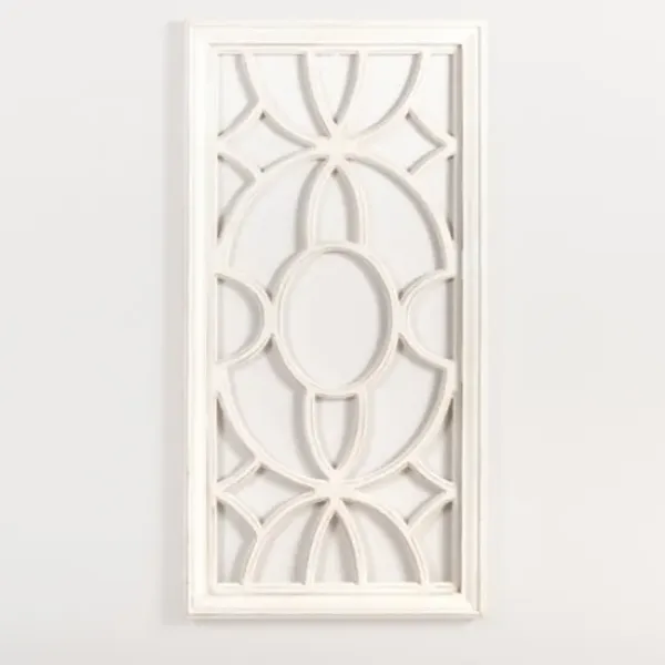 Wall Plaques-Kirkland's Home Cream Decorative Wood Wall Plaque White