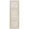 Wall Plaques-Kirkland's Home Cream Distressed Carved Floral Wall Plaque Tan/White