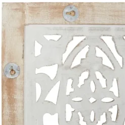 Wall Plaques-Kirkland's Home Cream Distressed Carved Floral Wall Plaque Tan/White