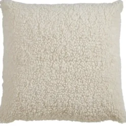 Pillows-Kirkland's Home Cream Faux Lamb Fur Pillow White