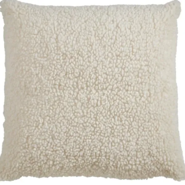 Pillows-Kirkland's Home Cream Faux Lamb Fur Pillow White