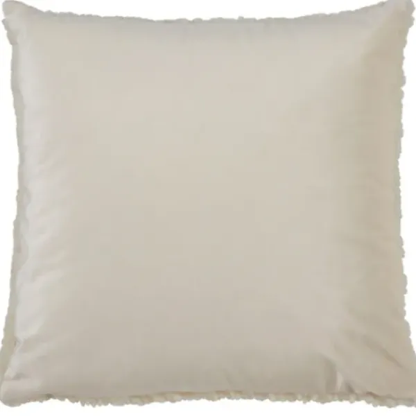 Pillows-Kirkland's Home Cream Faux Lamb Fur Pillow White