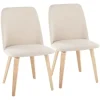 Dining Chairs-Kirkland's Home Cream Faux Leather Wood Dining Chairs, Set Of 2 White