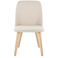 Dining Chairs-Kirkland's Home Cream Faux Leather Wood Dining Chairs, Set Of 2 White