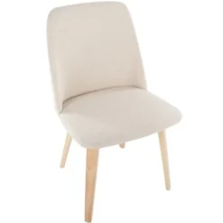 Dining Chairs-Kirkland's Home Cream Faux Leather Wood Dining Chairs, Set Of 2 White