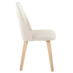 Dining Chairs-Kirkland's Home Cream Faux Leather Wood Dining Chairs, Set Of 2 White