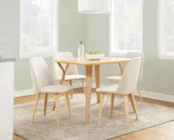 Dining Chairs-Kirkland's Home Cream Faux Leather Wood Dining Chairs, Set Of 2 White