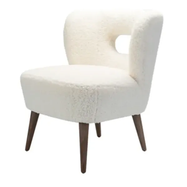 Accent Chairs-Kirkland's Home Cream Fluffy Wingback Accent Chair White