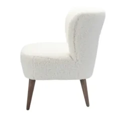 Accent Chairs-Kirkland's Home Cream Fluffy Wingback Accent Chair White