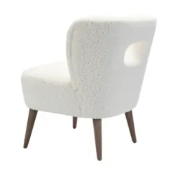 Accent Chairs-Kirkland's Home Cream Fluffy Wingback Accent Chair White