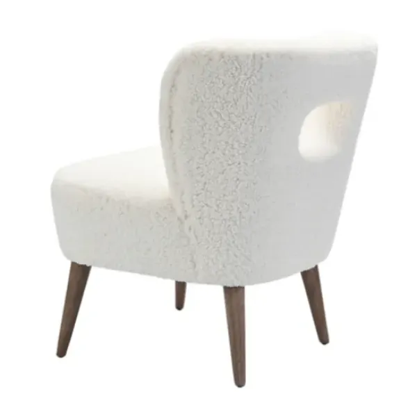 Accent Chairs-Kirkland's Home Cream Fluffy Wingback Accent Chair White