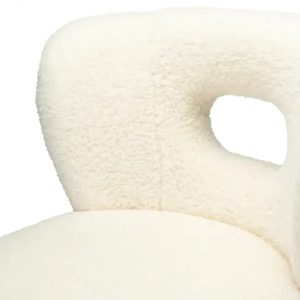 Accent Chairs-Kirkland's Home Cream Fluffy Wingback Accent Chair White
