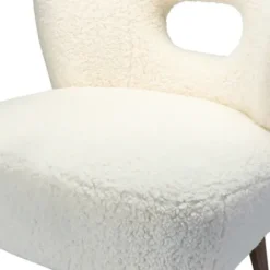 Accent Chairs-Kirkland's Home Cream Fluffy Wingback Accent Chair White