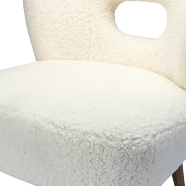 Accent Chairs-Kirkland's Home Cream Fluffy Wingback Accent Chair White