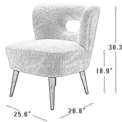 Accent Chairs-Kirkland's Home Cream Fluffy Wingback Accent Chair White