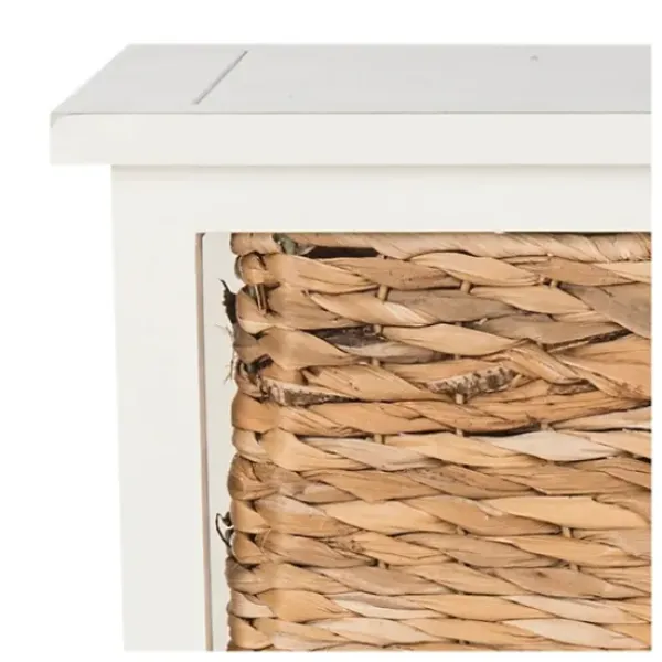 Accent & End Tables-Kirkland's Home Cream Hailey Wicker Basket Storage Accent Table Ivory