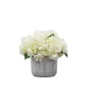 Arrangements & Greenery-Kirkland's Home Cream Hydrangea Arrangement In Cement Planter Ivory/Gray
