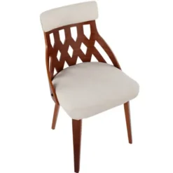 Dining Chairs-Kirkland's Home Cream Lattice Back 2-Pc. Dining Chair Set White