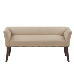 Benches & Ottomans-Kirkland's Home Cream Low Back Flared Arms Bench