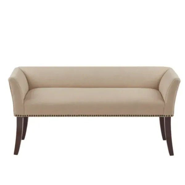 Benches & Ottomans-Kirkland's Home Cream Low Back Flared Arms Bench