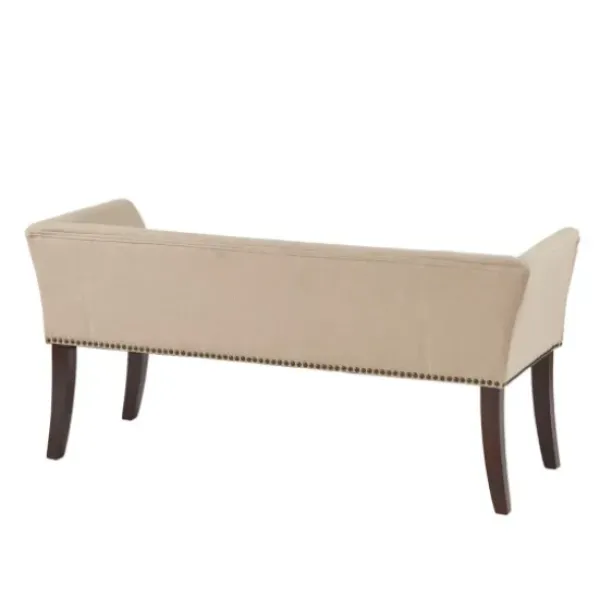 Benches & Ottomans-Kirkland's Home Cream Low Back Flared Arms Bench
