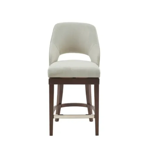 Bar Stools & Counter Height Stools-Kirkland's Home Cream Open Back Swivel Base Counter Stool White